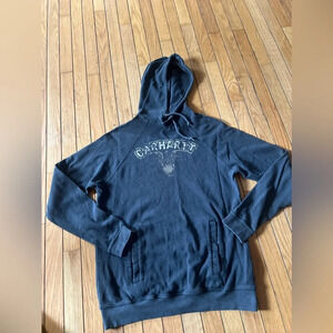 carhartt hoodie Men’s Medium Gray Waffled Logo Button Pockets Gorpcore